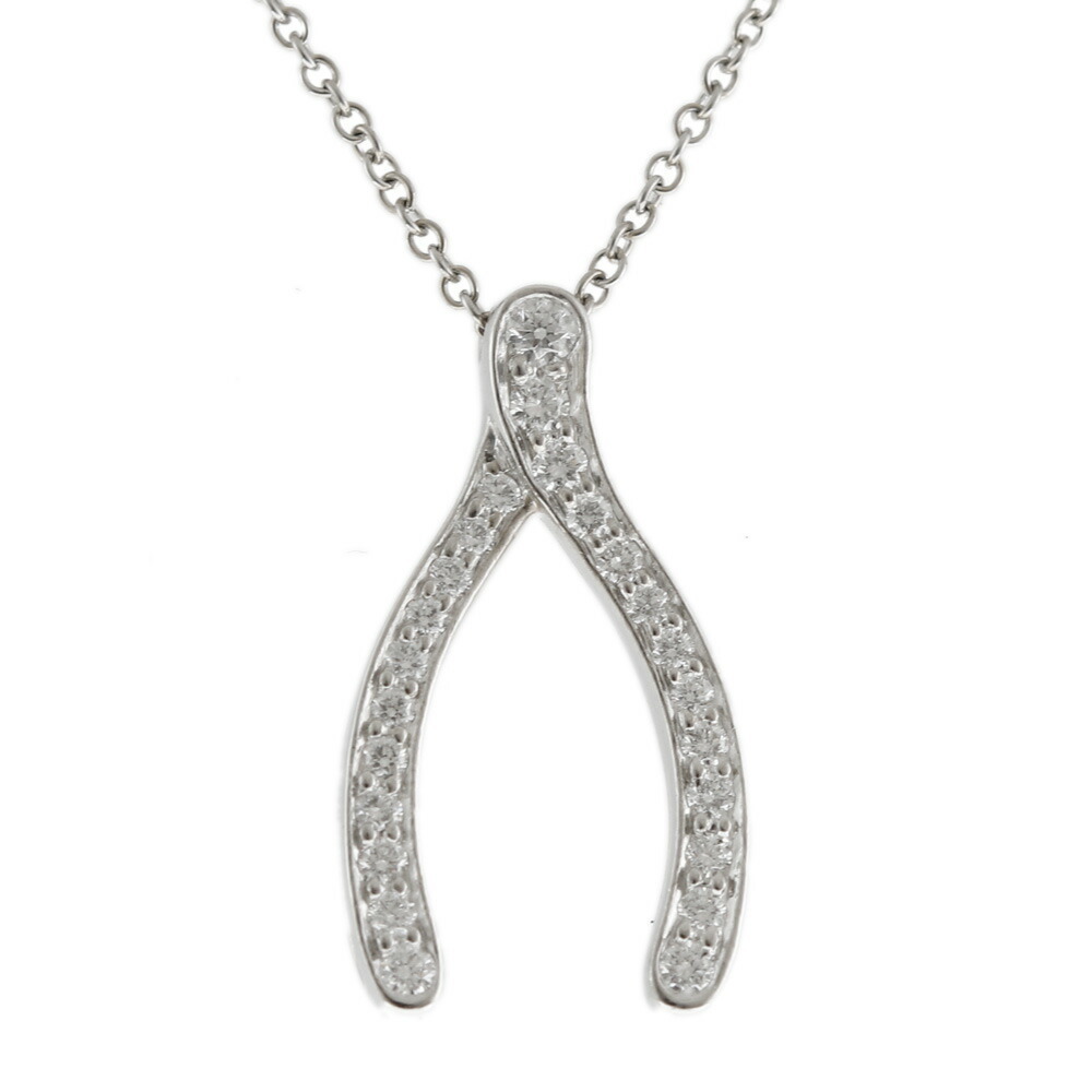 Tiffany Wishbone Necklace Platinum Diamond